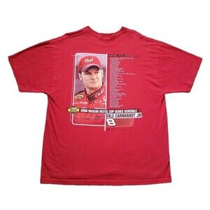 Vintage Y2K Dale Earnhardt Jr Here To Race Sz XL Winners Circle T-Shirt Red 2005